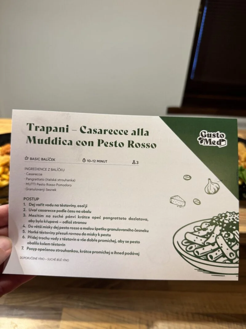 Sicílie Busiate s rajčatovým pestem